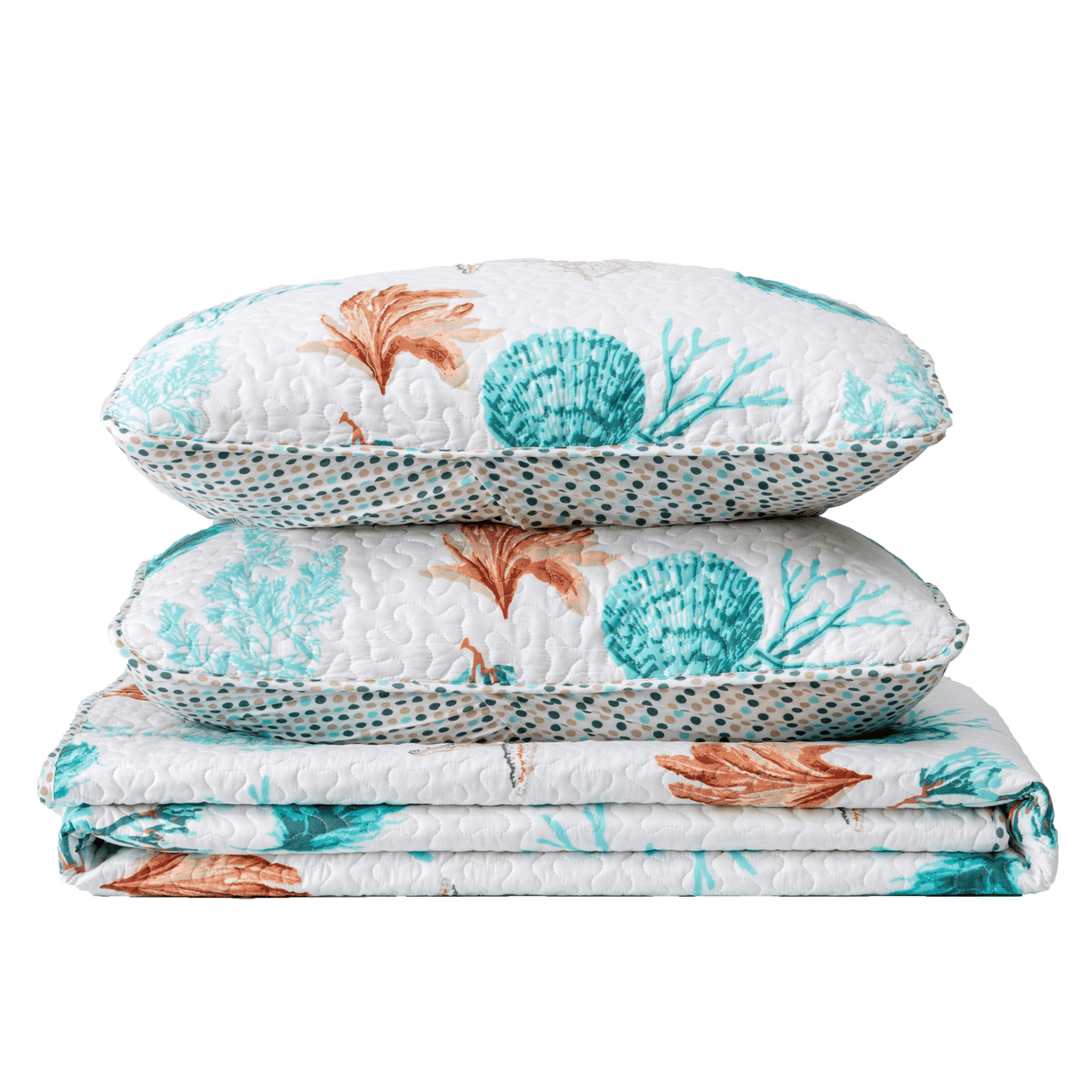 Reversible Coral Quilt Set - Key West Collection