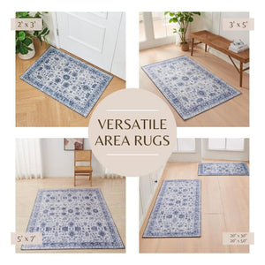 Floral Machine Washable Accent Rug 2' x 3' - Matra Collection