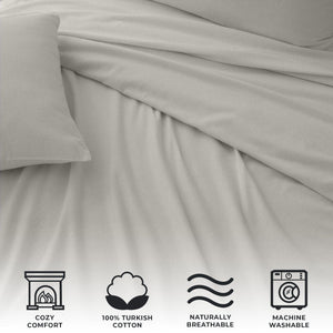 4-Piece Cotton Solid Flannel Sheet - Nordic Collection