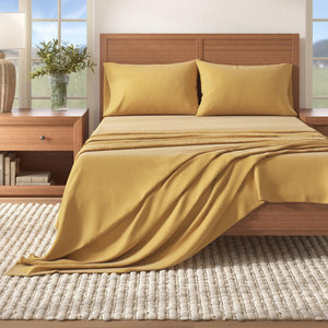 4-Piece Cotton Solid Flannel Sheet - Nordic Collection