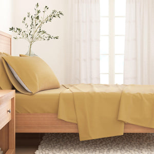 4-Piece Cotton Solid Flannel Sheet - Nordic Collection