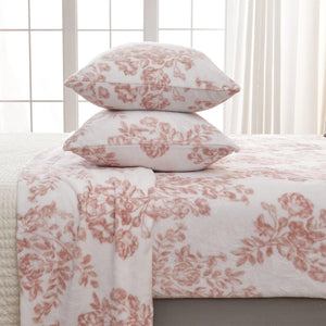 4-Piece Printed Plush Sheet Set - Velvet Luxe Lattice Collection