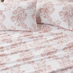 4-Piece Printed Plush Sheet Set - Velvet Luxe Lattice Collection