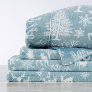 4-Piece Printed Plush Sheet - Velvet Luxe Collection