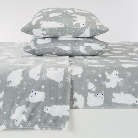 4-Piece Printed Plush Sheet - Velvet Luxe Collection