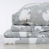 4-Piece Printed Plush Sheet - Velvet Luxe Collection