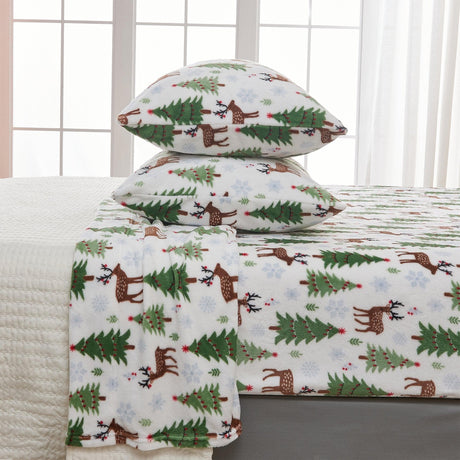 4-Piece Printed Plush Sheet - Velvet Luxe Collection