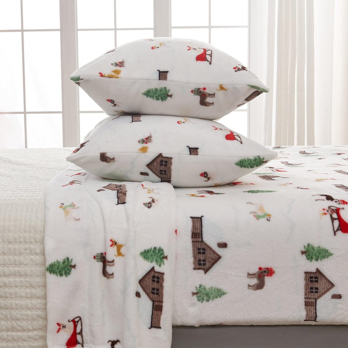 4-Piece Printed Plush Sheet - Velvet Luxe Collection