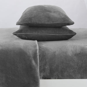 4-Piece Solid Plush Sheet Set - Velvet Luxe Collection
