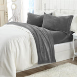 4-Piece Solid Plush Sheet - Velvet Luxe Collection