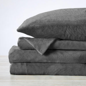 4-Piece Solid Plush Sheet Set - Velvet Luxe Collection