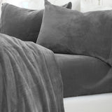 4-Piece Solid Plush Sheet - Velvet Luxe Collection