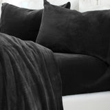 4-Piece Solid Plush Sheet - Velvet Luxe Collection