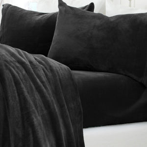 4-Piece Solid Plush Sheet Set - Velvet Luxe Collection