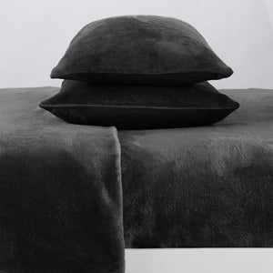 4-Piece Solid Plush Sheet Set - Velvet Luxe Collection