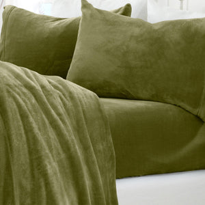 4-Piece Solid Plush Sheet Set - Velvet Luxe Collection
