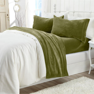 4-Piece Solid Plush Sheet Set - Velvet Luxe Collection