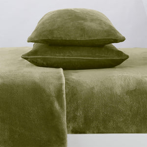 4-Piece Solid Plush Sheet Set - Velvet Luxe Collection