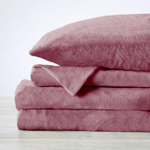 4-Piece Solid Plush Sheet Set - Velvet Luxe Collection