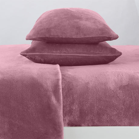 4-Piece Solid Plush Sheet - Velvet Luxe Collection