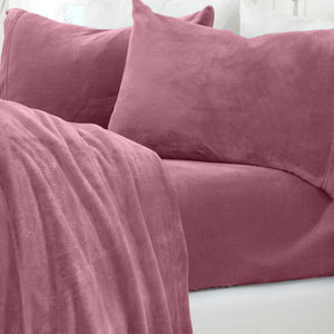 4-Piece Solid Plush Sheet Set - Velvet Luxe Collection