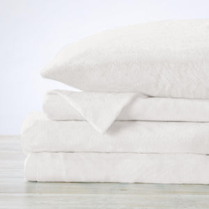 4-Piece Solid Plush Sheet Set - Velvet Luxe Collection
