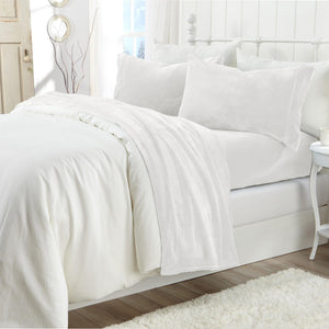 4-Piece Solid Plush Sheet Set - Velvet Luxe Collection