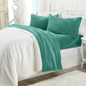 4-Piece Solid Plush Sheet Set - Velvet Luxe Collection