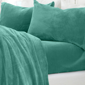 4-Piece Solid Plush Sheet Set - Velvet Luxe Collection