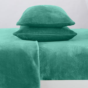 4-Piece Solid Plush Sheet Set - Velvet Luxe Collection