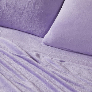 4-Piece Solid Plush Sheet Set - Velvet Luxe Collection