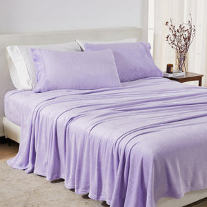 4-Piece Solid Plush Sheet Set - Velvet Luxe Collection