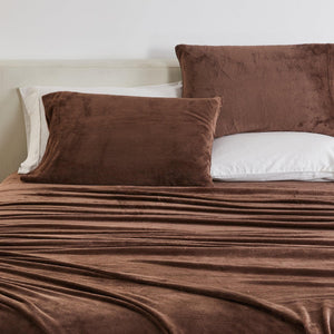 4-Piece Solid Plush Sheet Set - Velvet Luxe Collection