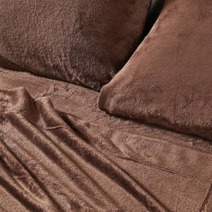 4-Piece Solid Plush Sheet Set - Velvet Luxe Collection