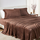 4-Piece Solid Plush Sheet - Velvet Luxe Collection