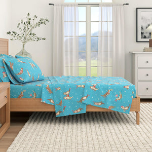 4-Piece Turkish Cotton Christmas Flannel Sheet - Whittaker Collection