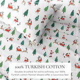 4-Piece Turkish Cotton Christmas Flannel Sheet - Whittaker Collection