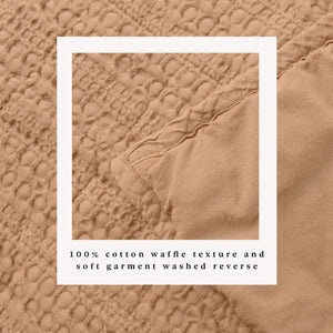 100% Cotton Honeycomb Waffle Garment Washed Quilt Set - Genevieve Collection