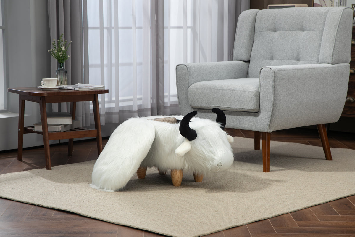 H2O Furnishings Faux Fur Storage Ottoman with Hidden Storage