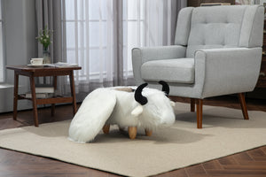 H2O Furnishings Faux Fur Storage Ottoman with Hidden Storage