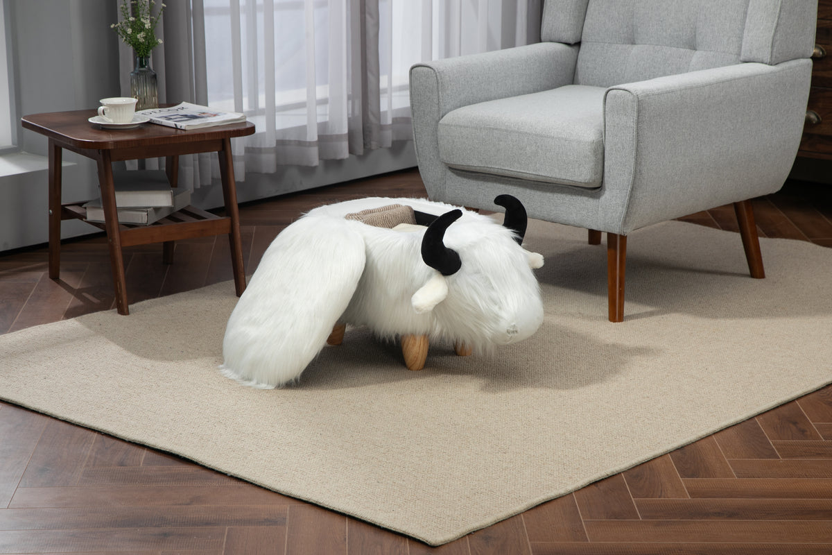 H2O Furnishings Faux Fur Storage Ottoman with Hidden Storage - view 6