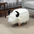 H2O Furnishings Faux Fur Storage Ottoman with Hidden Storage in White