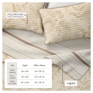 Floral Printed Cotton Quilt Set - Mendocino Collection