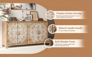 HaixuHomeDecor 60" Wood Accent Cabinet with 4 Doors - view 12