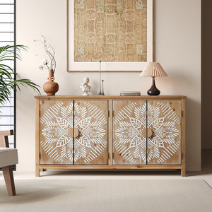 HaixuHomeDecor 60" Wood Accent Cabinet with 4 Doors - view 2