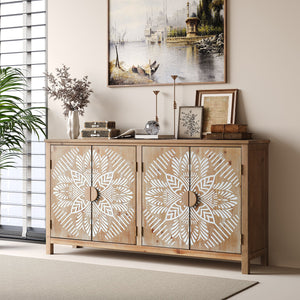 HaixuHomeDecor 60" Wood Accent Cabinet with 4 Doors - view 3