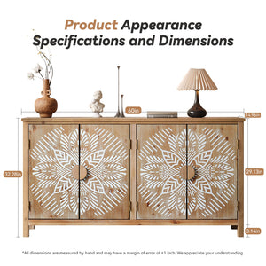 HaixuHomeDecor 60" Wood Accent Cabinet with 4 Doors - view 7