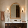 HaixuHomeDecor Arched Wood Framed Wall Mirror with Distortion-Free Glass