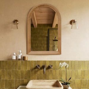 HaixuHomeDecor Arched Wood Framed Wall Mirror with Distortion-Free Glass - view 2