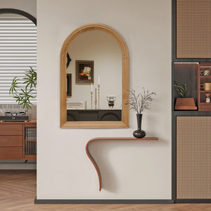 HaixuHomeDecor Arched Wood Framed Wall Mirror with Distortion-Free Glass - view 3